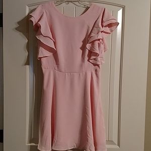 Esley peach dress with ruffled sleeves Spring Style